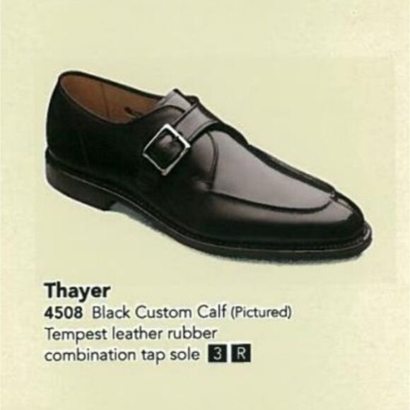 Allen Edmonds Men's 9B Black Calf Leather Dress Shoes Thayer Monk Strap Loafers - Picture 8 of 13